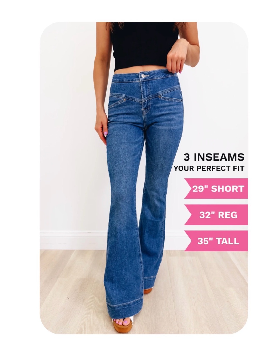 Classic High-Rise Flare Jeans in Medium Blue